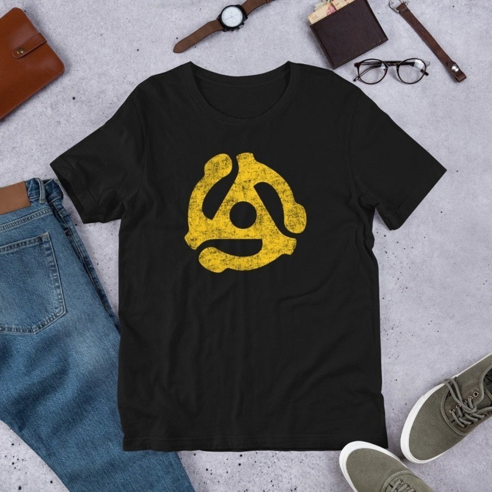 Retro 45 RPM Spindle Adapter Unisex T-shirt Gift For Fan